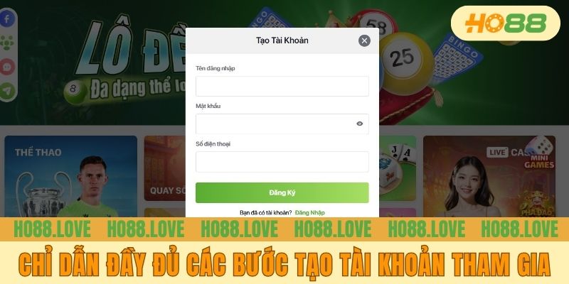 Chỉ dẫn đầy đủ các bước tạo tài khoản tham gia