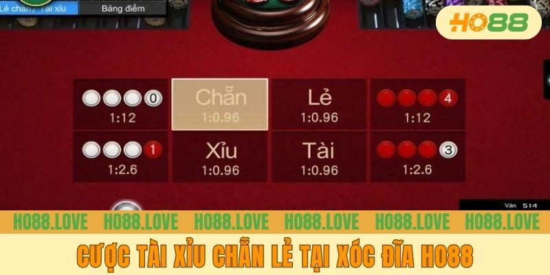 Cược tài xỉu chẵn lẻ tại xóc đĩa HO88