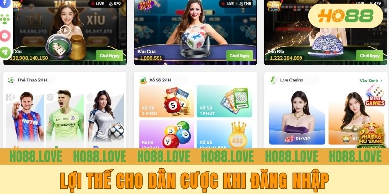 Lợi thế cho dân cược khi đăng nhập